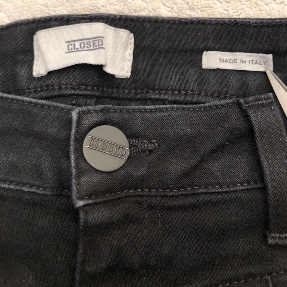 Closed Anthropologie Skinny Pusher 1920 Jeans Black Made In Italy Size 25 - Picture 5 of 14